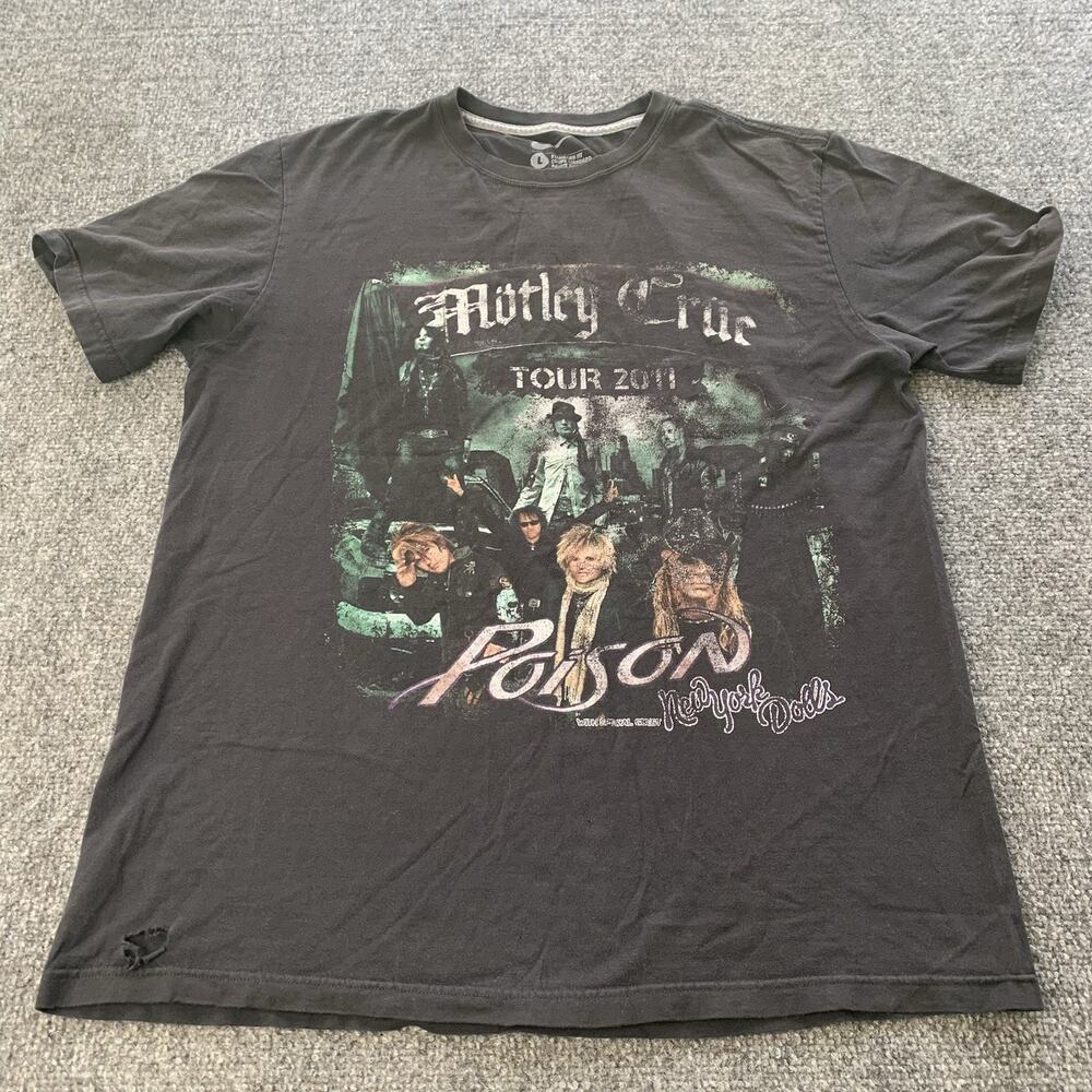 Nike Motley Crue 30TH Anniversary Poison 25th Concert Shirt Tour 2011 Mens Large